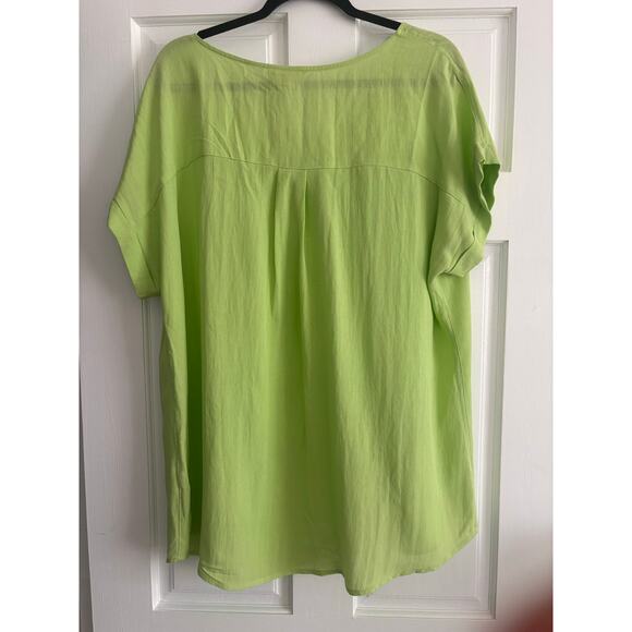 Perch by Blu Pepper Women’s Top 2XL Lime Green NWT Button Front Tunic Blou - Picture 2 of 6